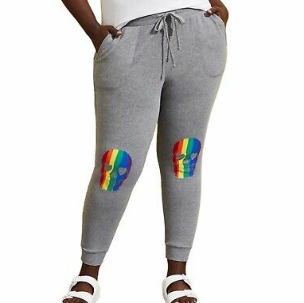 Torrid French Terry Rainbow Skull Jog Pants